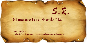 Simonovics Renáta névjegykártya